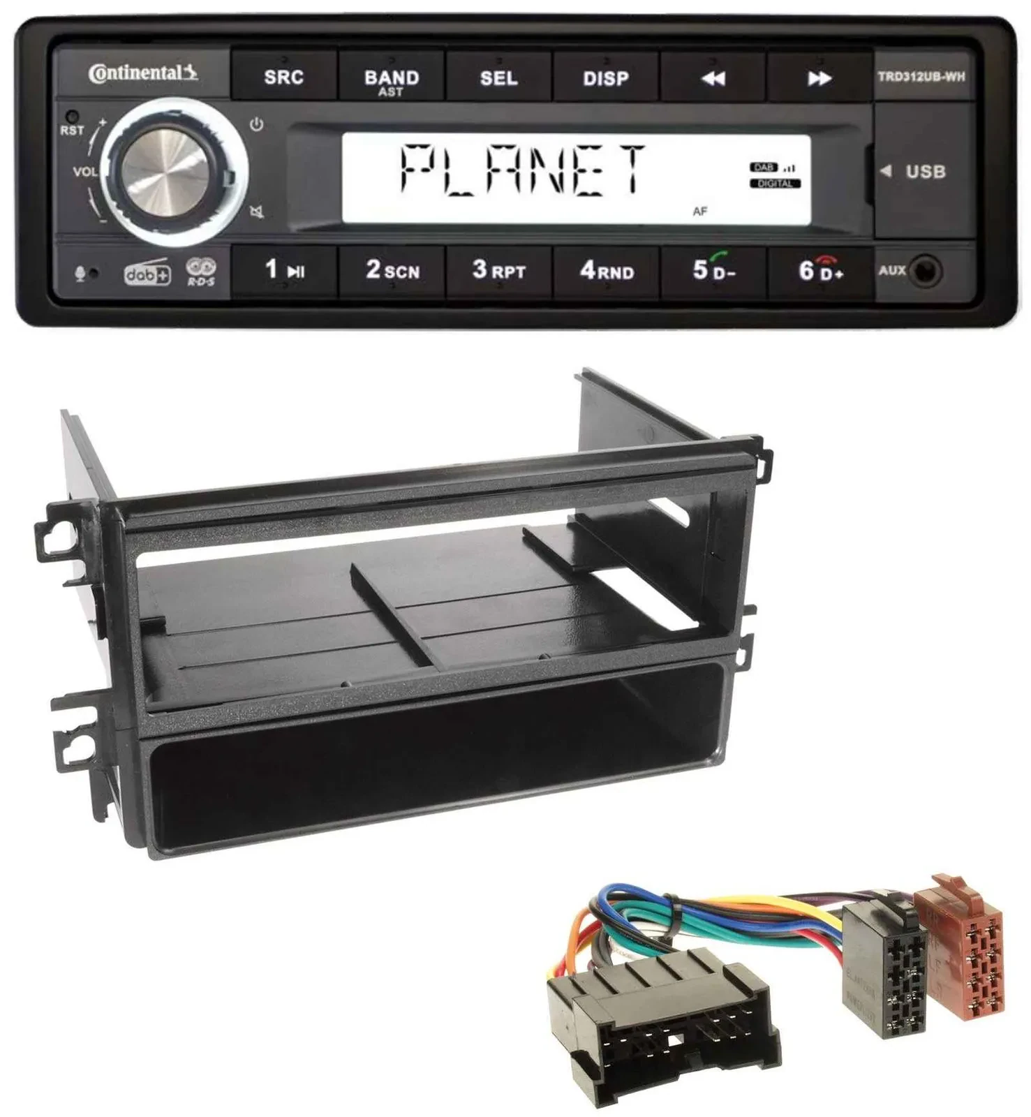 Автомагнитола Continental 1-DIN USB AUX DAB MP3 для Hyundai Santa Fe/Sonata (до 2005)