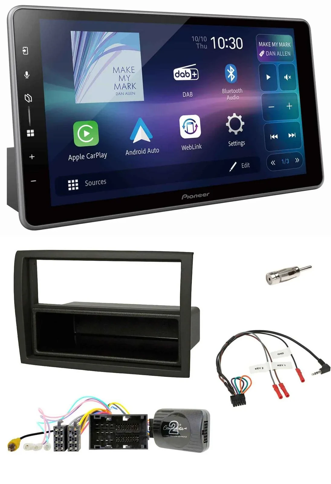 Автомагнитола Pioneer Bluetooth USB DAB для Citroen Jumper 2014–2021, черный, с поддержкой управления с руля