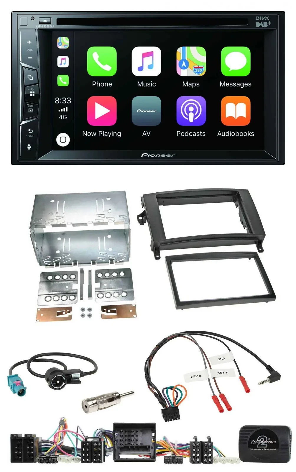 Pioneer Lenkrad USB DVD Bluetooth DAB 2DIN Autoradio für Mercedes Vito Viano W63