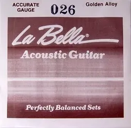Струна для акустической гитары La Bella GW026, бронза, калибр 26