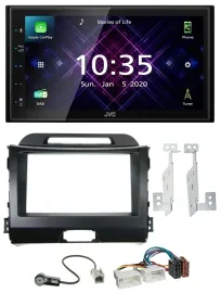 JVC DAB 2DIN MP3 Bluetooth USB Autoradio für Kia Sportage 3 10-15 SL schwarz
