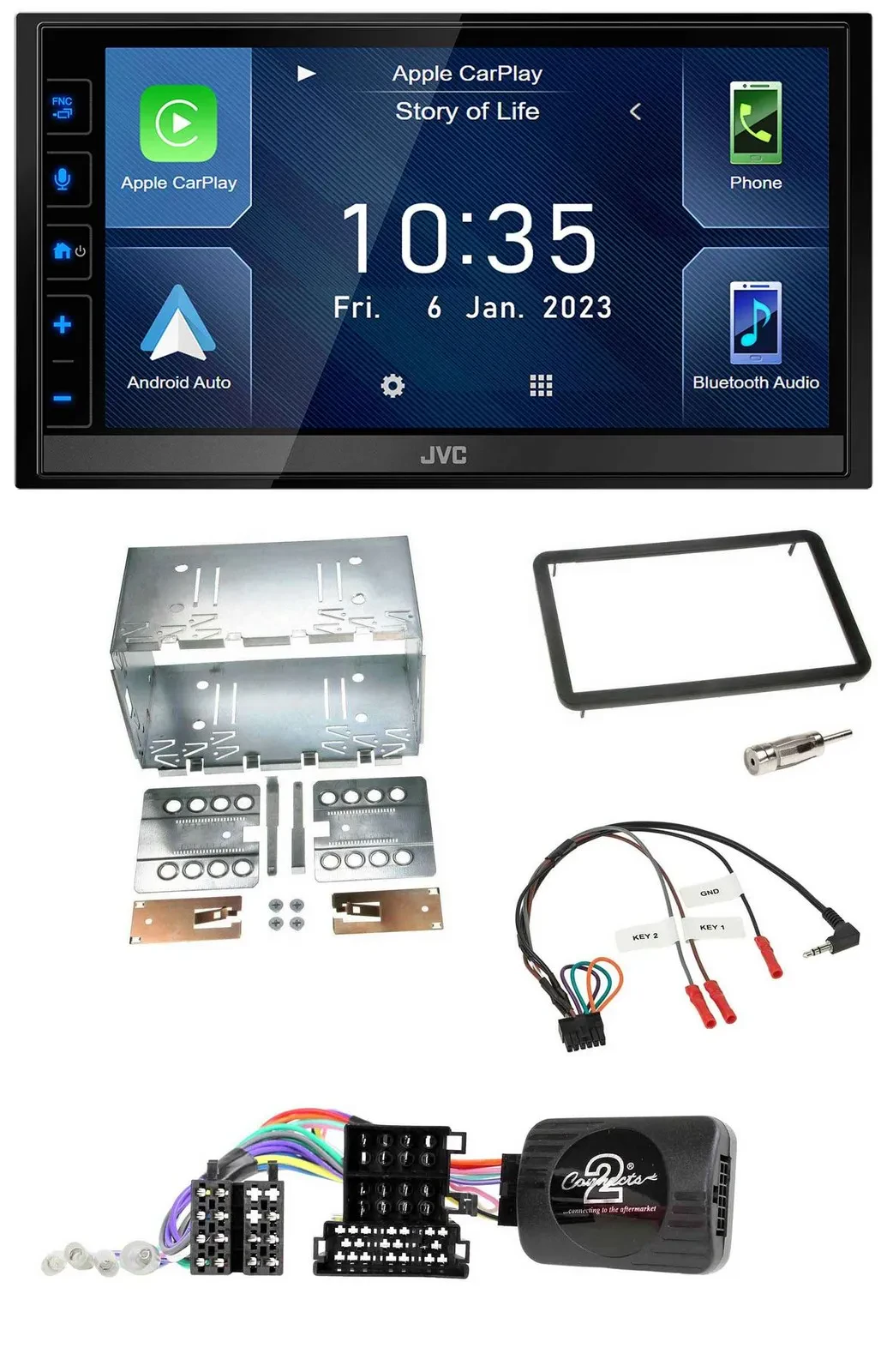 JVC DAB Bluetooth Lenkrad USB 2DIN Autoradio für Alfa Romeo 159 Brera Spider