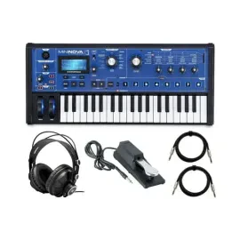 Novation MiniNova Synthesizer with Headphones Sustain Pedal and TRS Cable