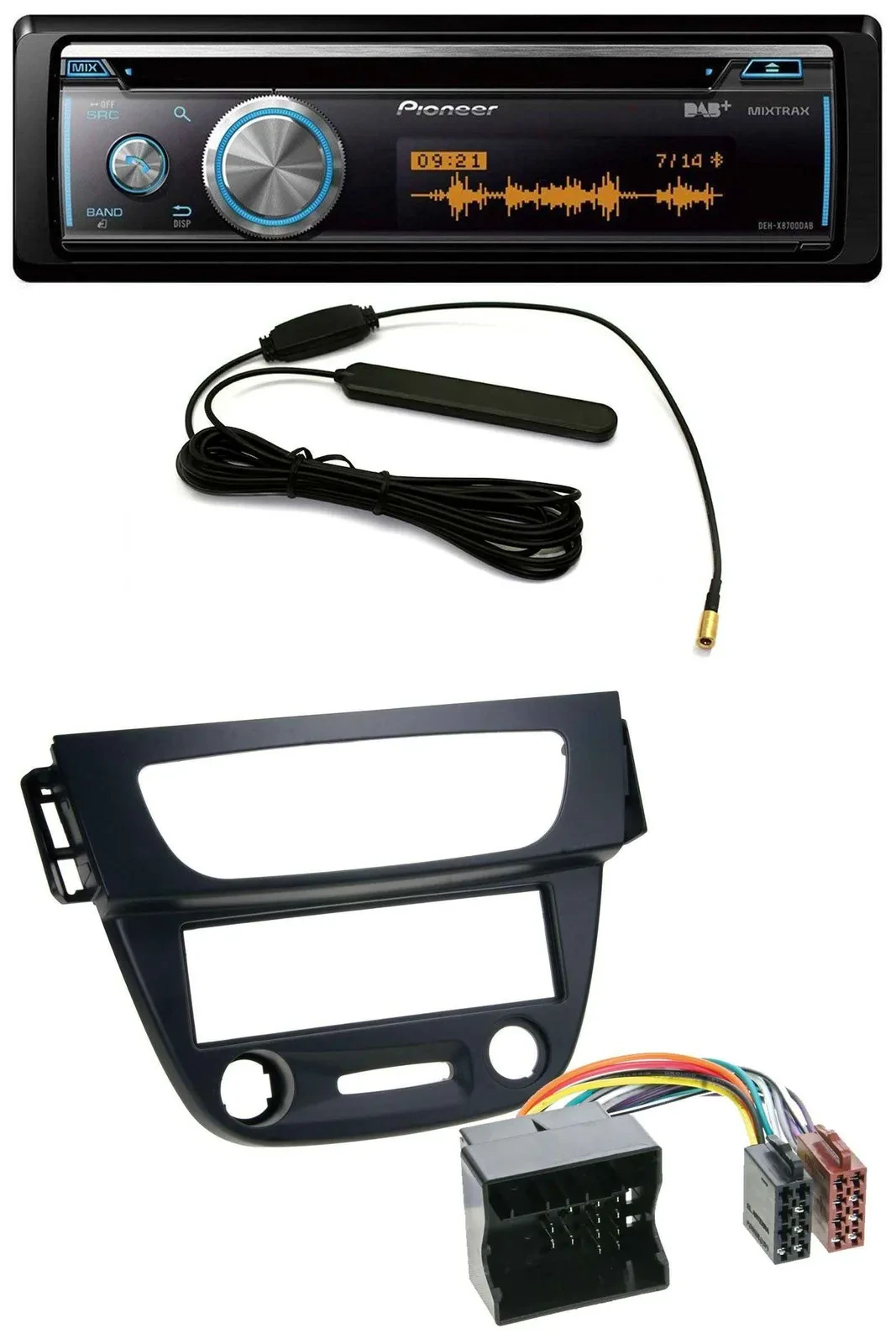 Автомагнитола Pioneer CD/USB/Bluetooth/DAB/MP3 для Renault Megane 3 (2009–2014) Quadlock