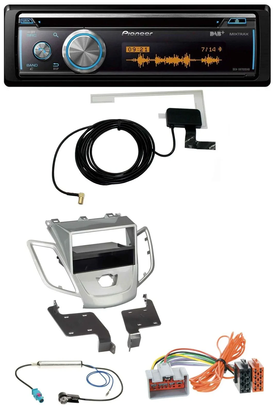 Pioneer Bluetooth DAB MP3 USB CD Autoradio für Ford Fiesta 08-10 JA8 ohne Displa