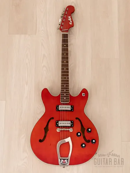 Электрогитара полуакустическая Hagstrom Viking V1 Vintage Hollowbody Cherry Red w/ Case 1960s