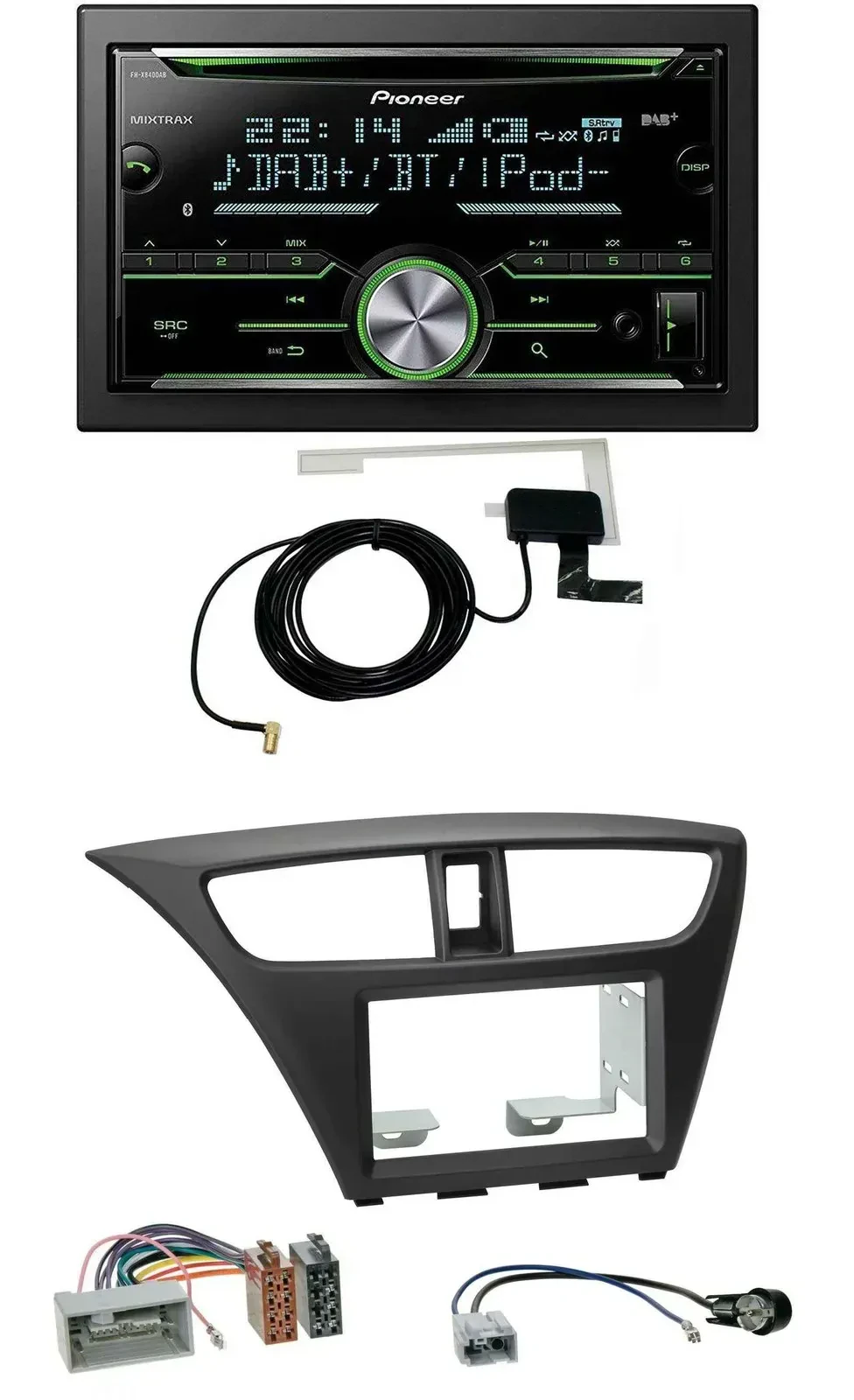 Автомагнитола для Honda Civic Hatchback (с 2012) Pioneer 2DIN, CD, USB, MP3, Bluetooth, DAB