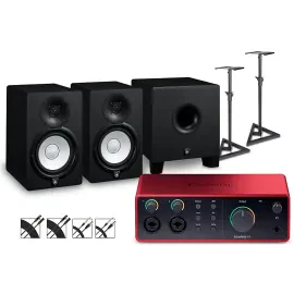Focusrite Scarlett 4i4 Gen 4 w/Yamaha HS Studio Monitors/Subwoofer Bundle HS7
