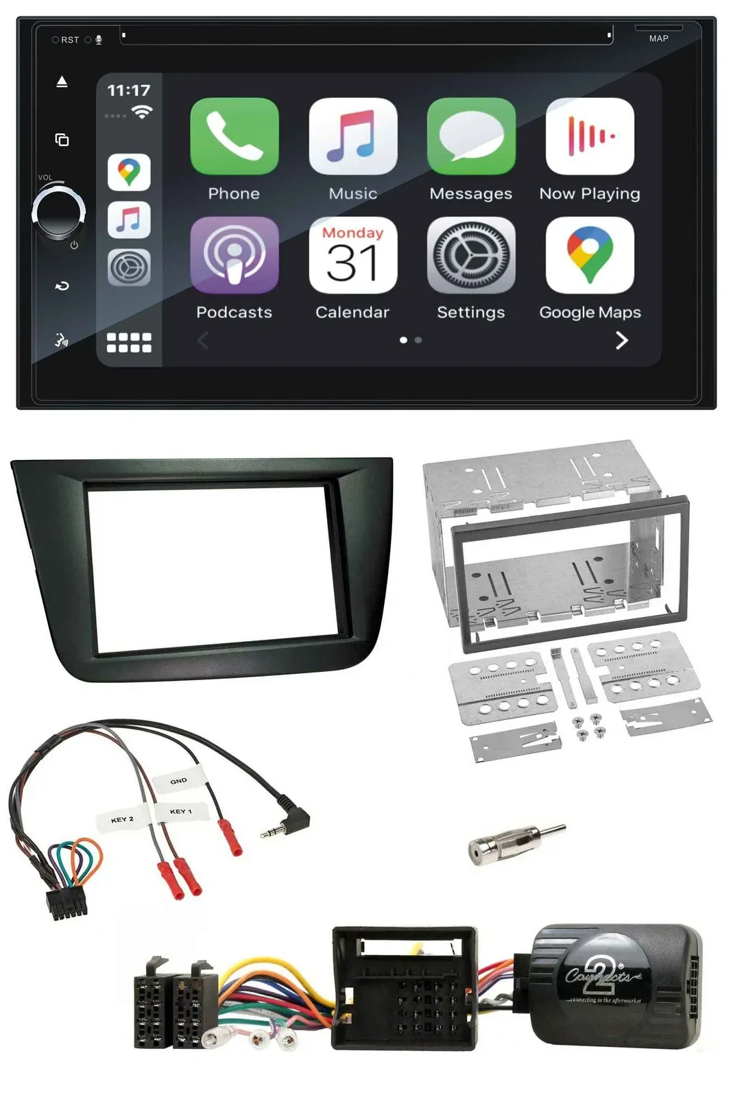 Автомагнитола Blaupunkt 2DIN Bluetooth DAB USB DVD для Seat Altea/Toledo