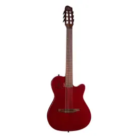 Классическая гитара с подключением Godin Multiac Mundial Hollow Body A/E Nylon String Guitar, Aztek Red w/ Gig Bag