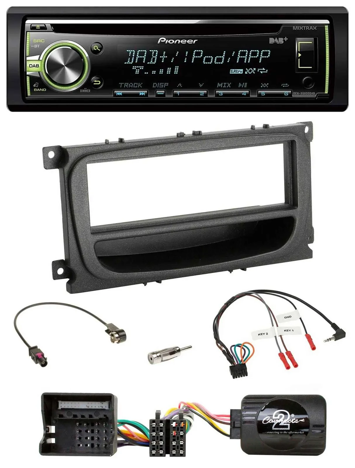 Pioneer DAB USB MP3 Lenkrad CD Autoradio für Ford Mondeo S-Max 07-14 schwarz Abl