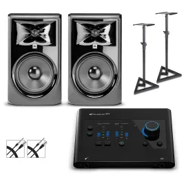 PreSonus Quantum ES2 Interface w/JBL 308MKII Pair, Cables & Stands Included