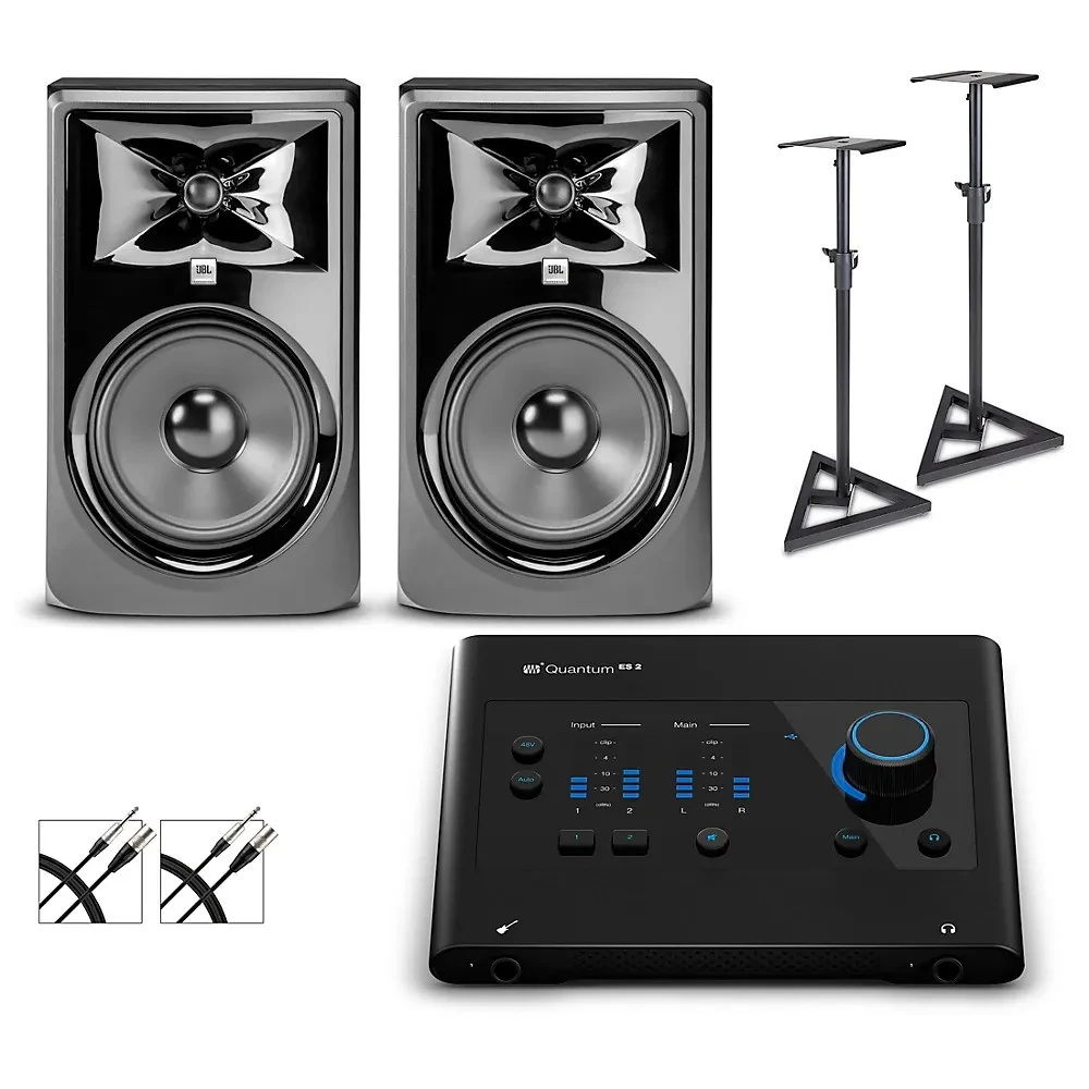 PreSonus Quantum ES2 Interface w/JBL 308MKII Pair, Cables & Stands Included