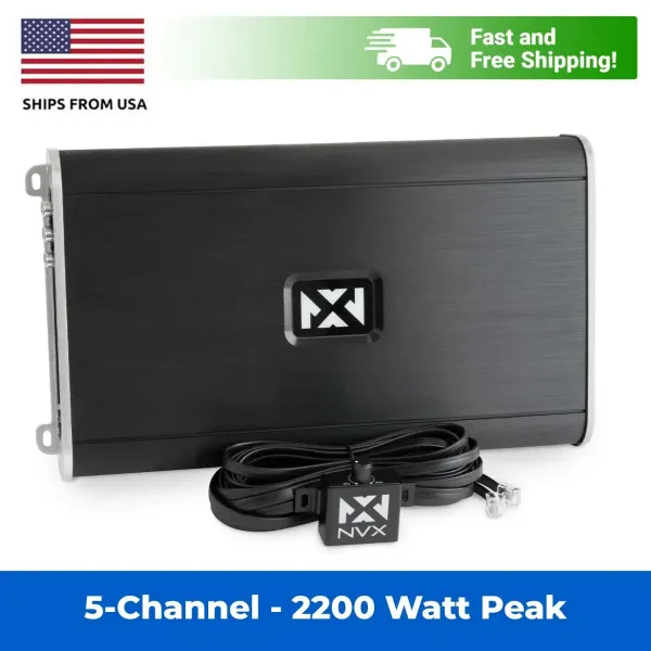 NVX VAD11005 1100W Full Range Class D 5-Channel Car Marine Powersports Amplifier
