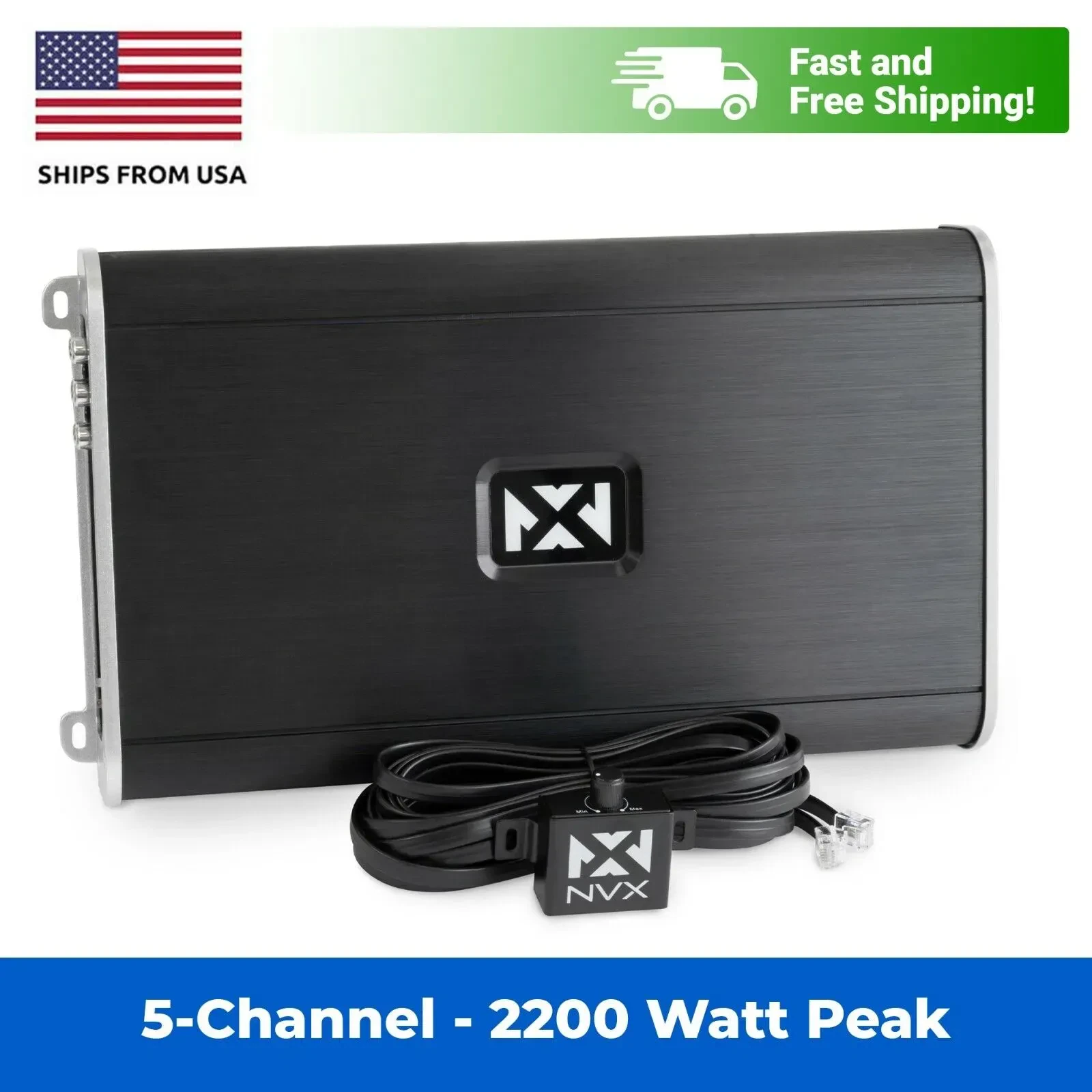 Усилитель мощности для авто/морской техники NVX VAD11005 5-канальный, 1100W, Class D, широкополосный