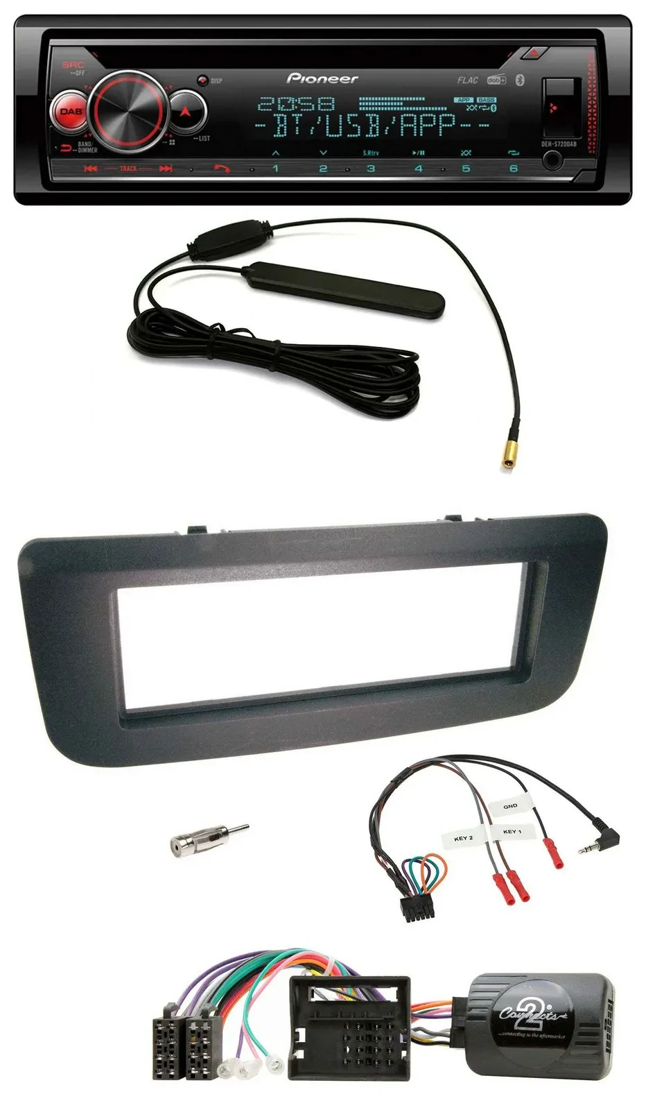 Автомагнитола Pioneer USB, DAB, Bluetooth, CD, поддержка кнопок на руле для Skoda Fabia (2007–2014) и Praktik