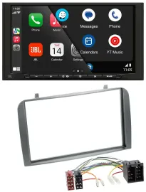 JBL USB 2DIN MP3 Bluetooth AUX Autoradio für Alfa Romeo GT 147 00-10 anthrazit