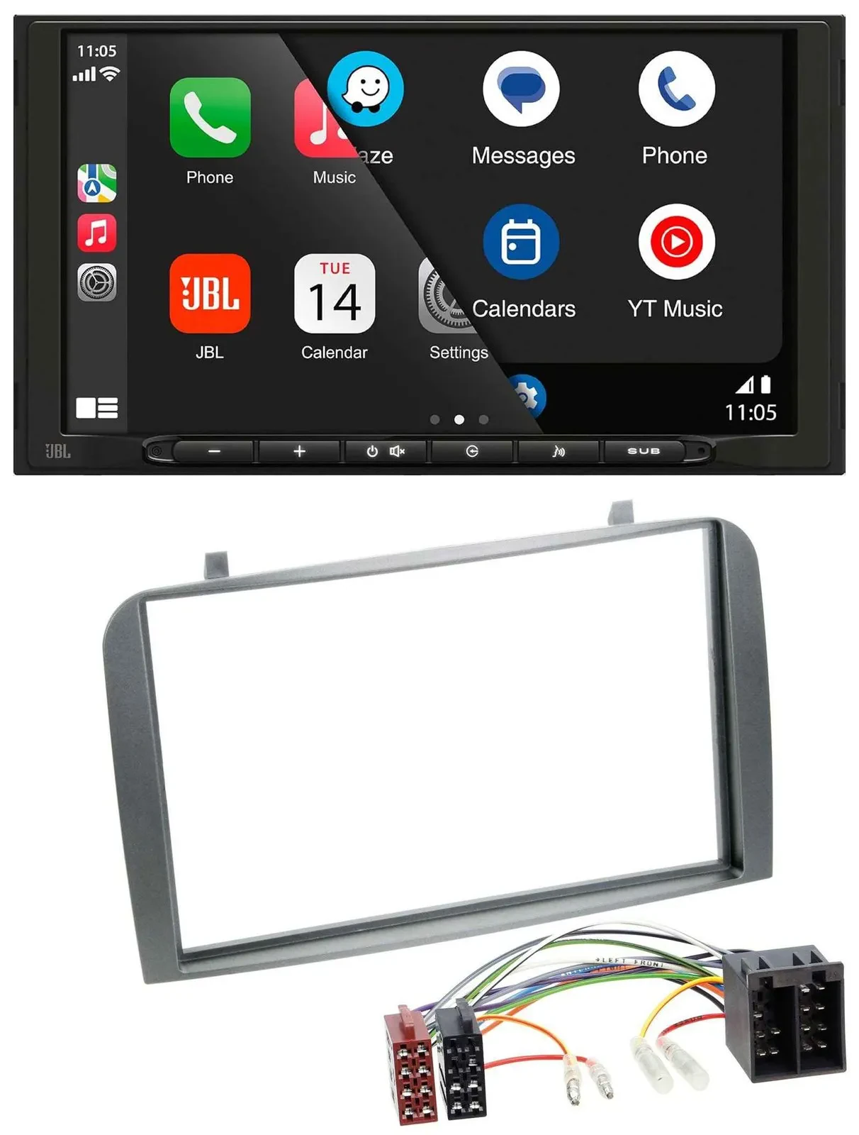 JBL USB 2DIN MP3 Bluetooth AUX Autoradio für Alfa Romeo GT 147 00-10 anthrazit