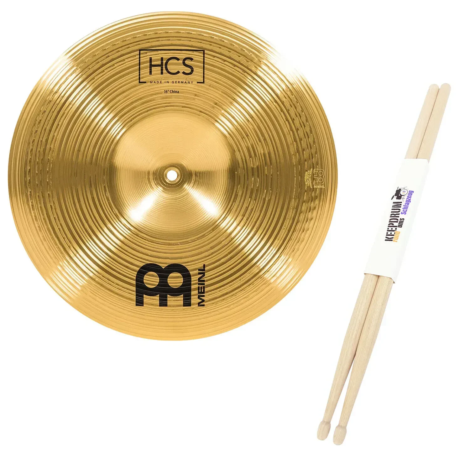 Тарелка барабанная MEINL 16" HCS China с палочками