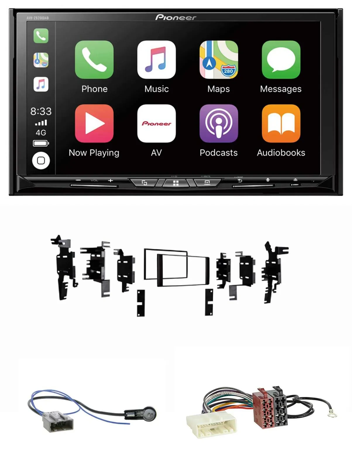 Pioneer 2DIN MP3 USB DAB DVD Bluetooth Autoradio für Nissan Micra 2013-2017 schw