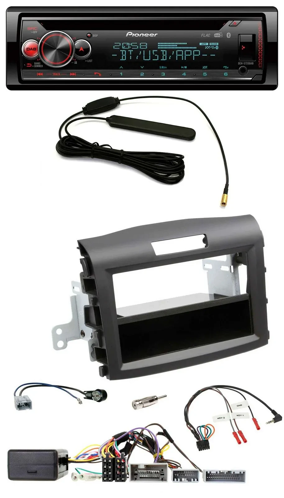 Pioneer USB DAB Lenkrad Bluetooth CD Autoradio für Honda CR-V ab 2013 schwarz