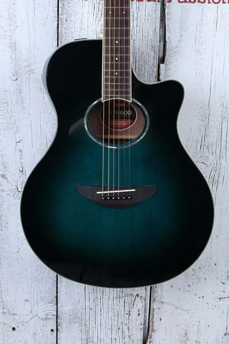 Yamaha APX600 Thinline Cutaway Acoustic Electric Guitar Oriental Blue Burst