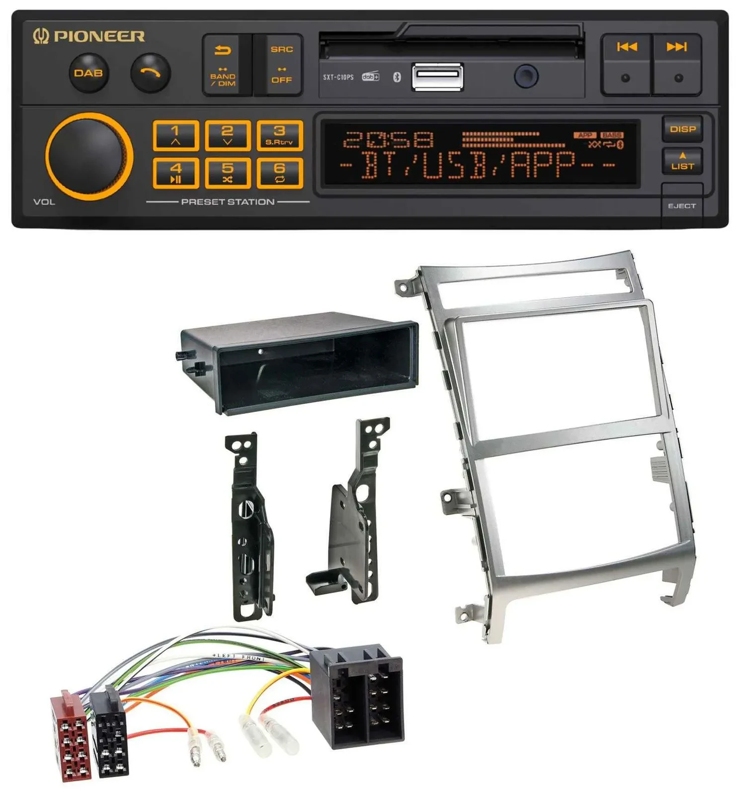 Pioneer DAB MP3 USB Bluetooth Autoradio für Hyundai ix55 (2009-2012) silber