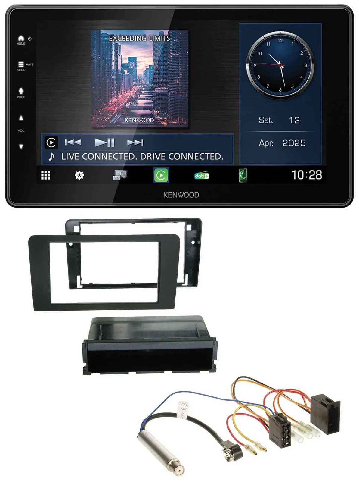 Kenwood MP3 Bluetooth USB DAB Autoradio für Audi A3 (8P 03-06) Symphony ISO