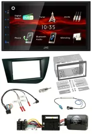 Автомагнитола JVC 2-DIN USB Bluetooth DAB для Seat Leon (2005–2009) черная