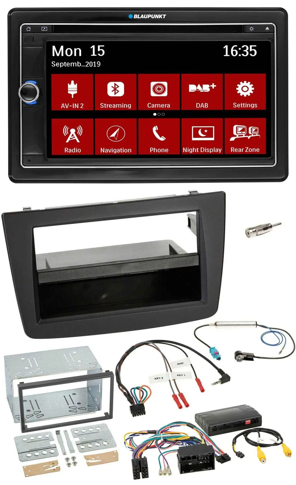 Blaupunkt Lenkrad DAB TMC 2DIN USB Bluetooth Navigation für Alfa Romeo Mito 14-1