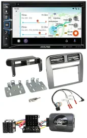 Alpine Bluetooth TMC USB DAB 2DIN Lenkrad Navigation für Fiat GrandePunto 05-06