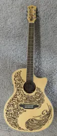 Luna HEN PA SPR Henna Paradise Select Spruce Acoustic Electric Cutaway Guitar