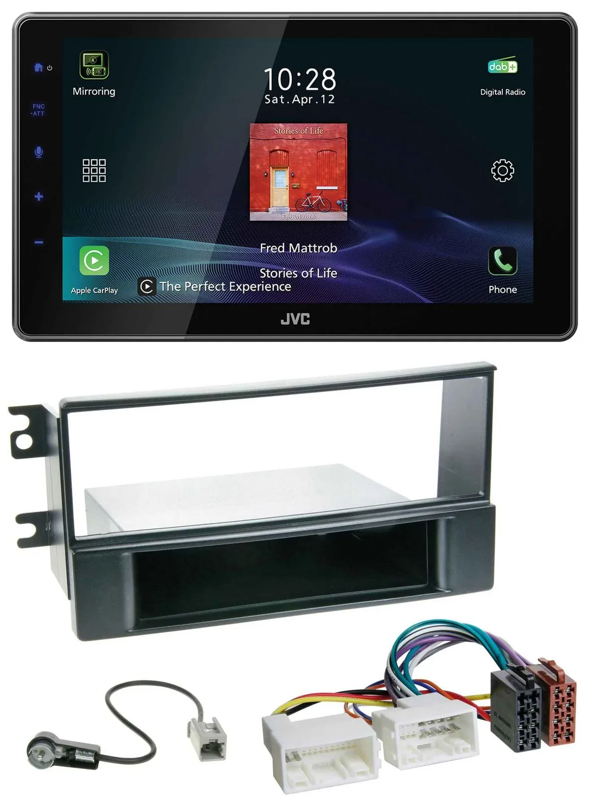 JVC DAB MP3 Bluetooth USB Autoradio für Kia Sportage II 08-10 neue Verkabelung