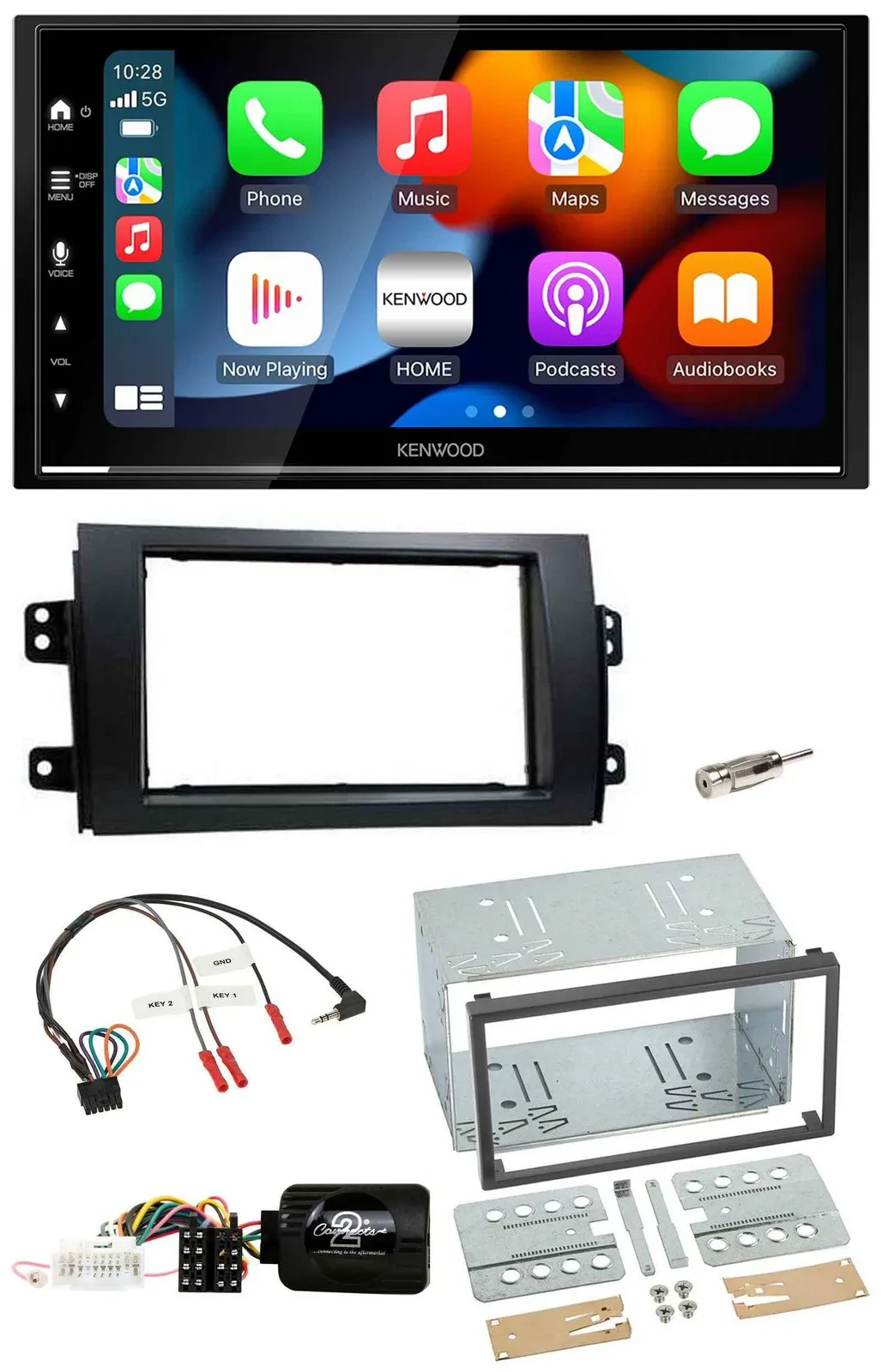 Kenwood DAB USB Bluetooth 2DIN Lenkrad Autoradio für Fiat Sedici Suzuki SX4