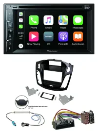 Pioneer MP3 USB DVD Bluetooth DAB 2DIN Autoradio für Ford Focus 2014-2018 schwar