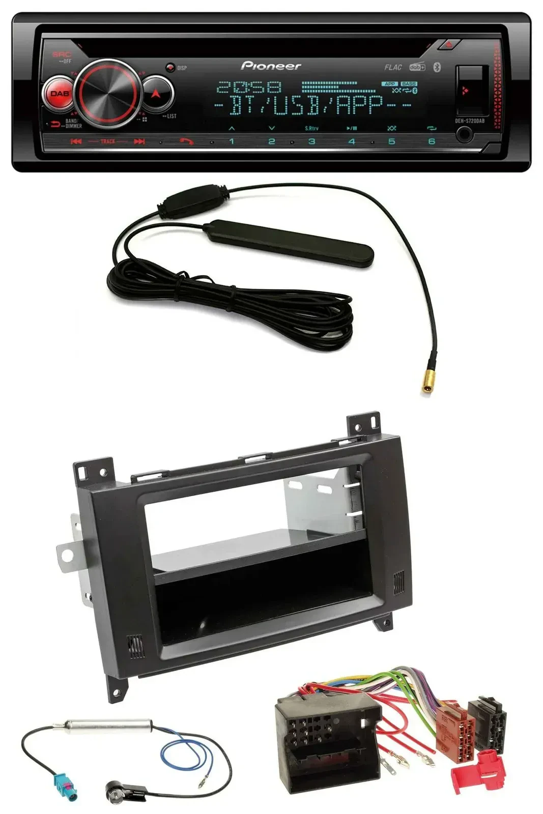 Автомагнитола Pioneer для Mercedes Viano/Vito (2006–2014) USB, DAB, MP3, Bluetooth, CD, черный