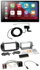 Автомагнитола Pioneer 2-DIN USB Bluetooth DAB MP3 для Fiat 500 (с 2012) ISO, soft touch