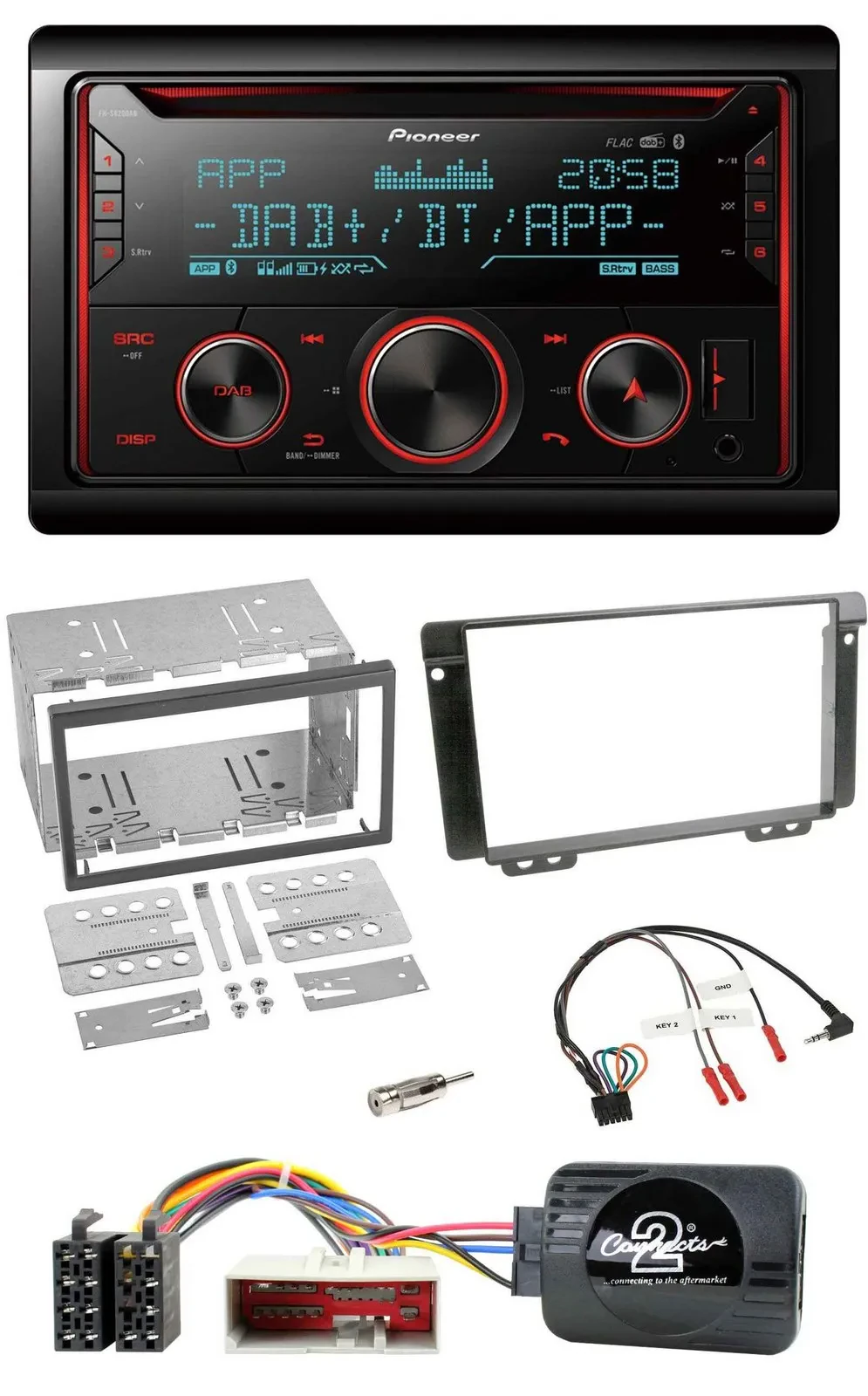 Pioneer 2DIN DAB Lenkrad Bluetooth USB CD Autoradio für Land Rover Freelander 20