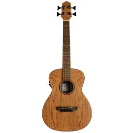 Lanikai OA-EBU 4-String Oak Bass Ukulele Electric Natural with Gig Bag