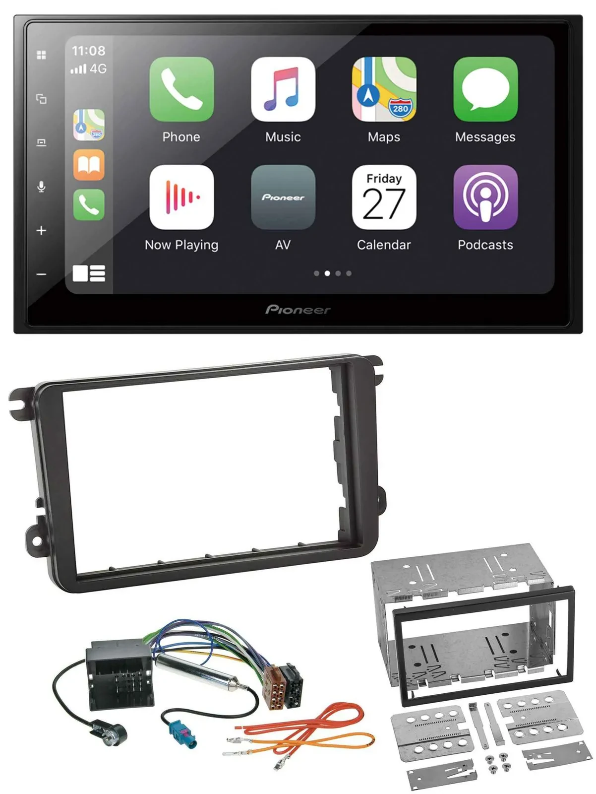 Pioneer MP3 Bluetooth DAB 2DIN USB Autoradio für VW Sharan ab 10 Tiguan ab 07 To