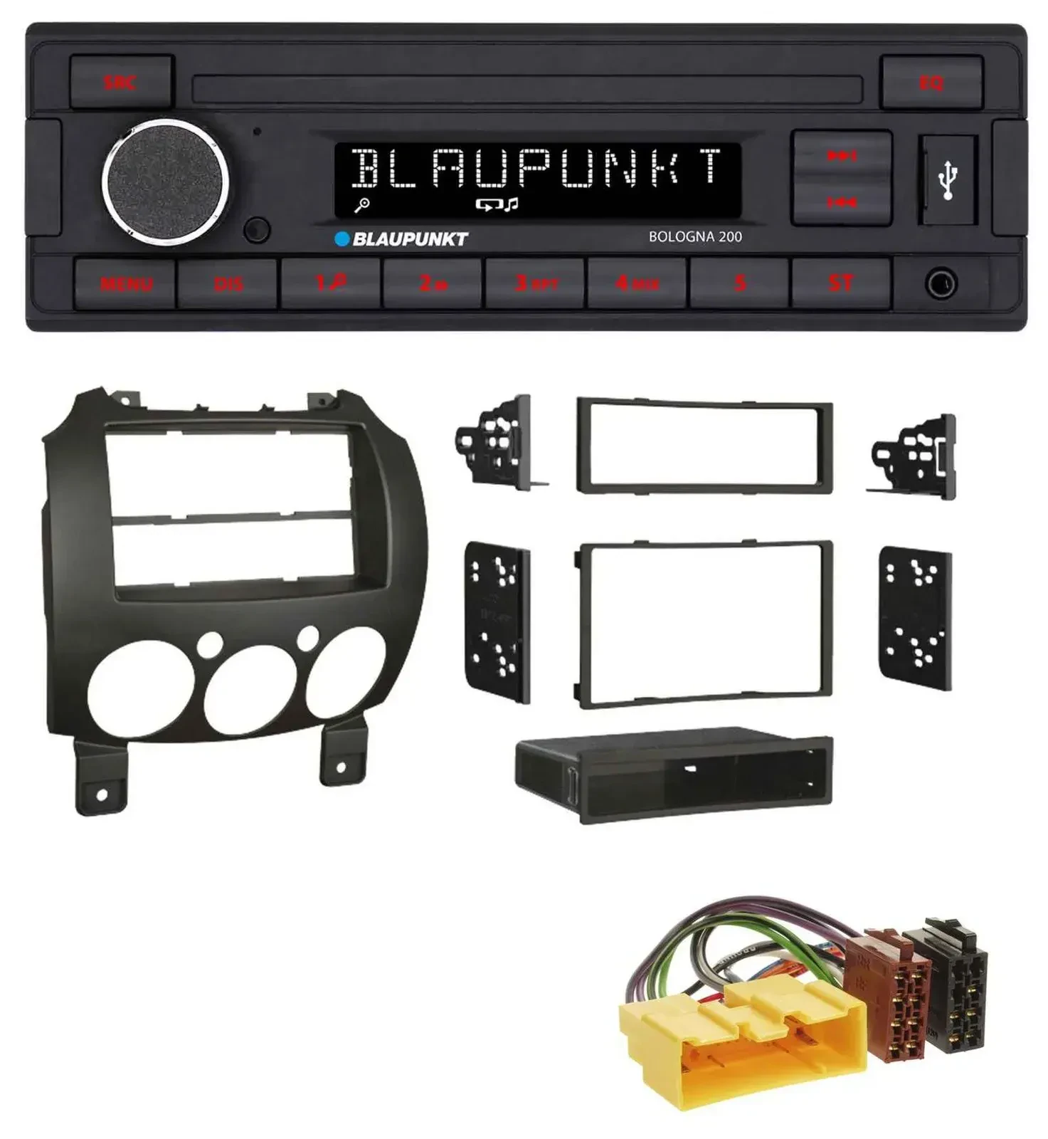 Blaupunkt MP3 AUX USB 1DIN Autoradio für Mazda 2 (ab 2007)