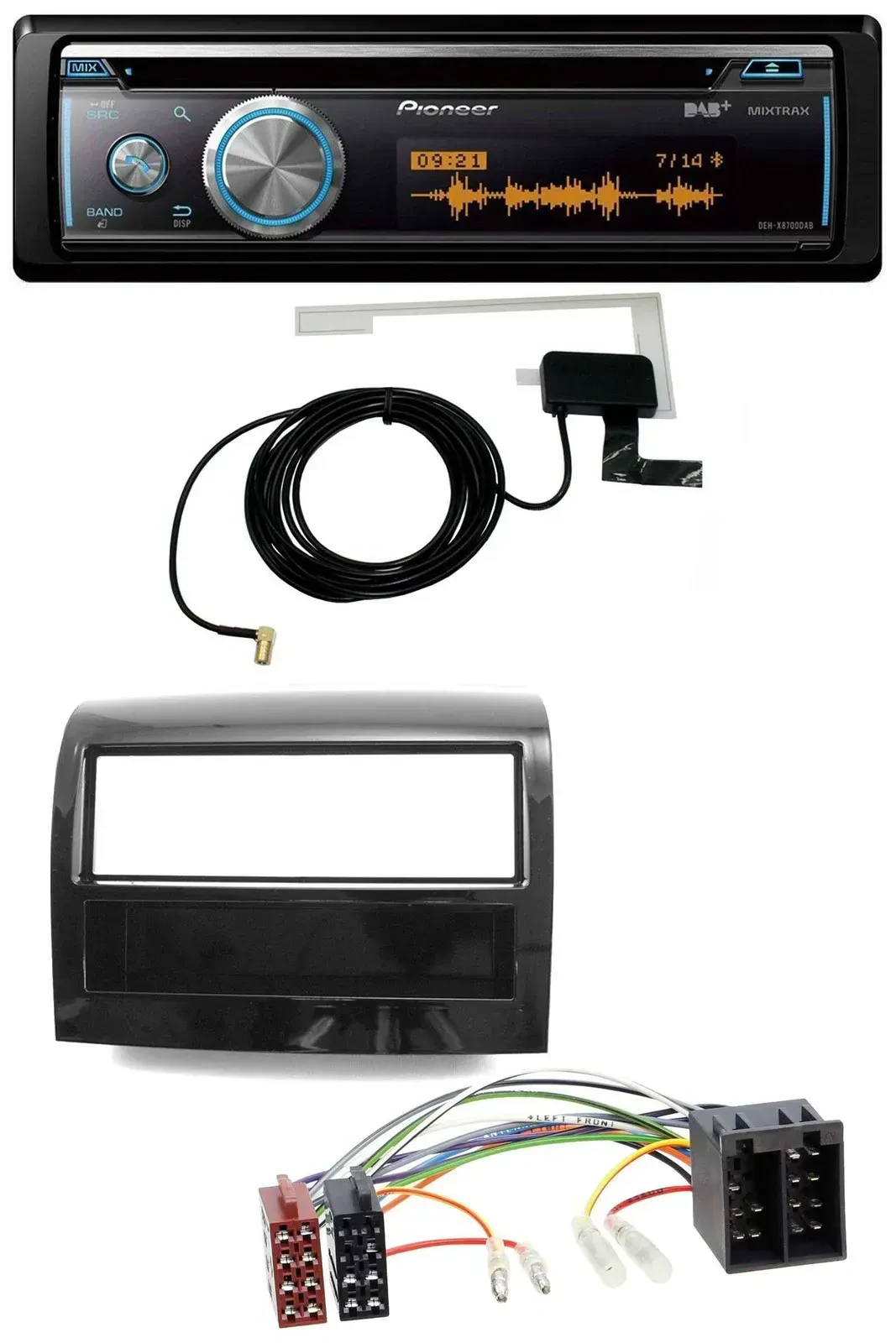 Автомагнитола для Fiat Ducato 2011–2021 Pioneer Bluetooth, DAB, CD/MP3/USB, черный глянец