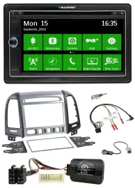 Автомагнитола Blaupunkt 2DIN, Bluetooth, DAB, USB, TMC, для Hyundai Santa Fe 4 S, с поддержкой кнопок на руле