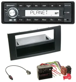 Continental MP3 AUX USB DAB 1DIN Autoradio für Ford Focus C-Max S-Max Galaxy 03-