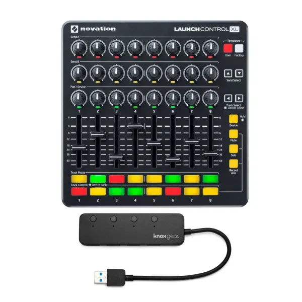 Novation Launch Control XL MIDI Ableton Live Controller with 4-Port USB 3.0 Hub