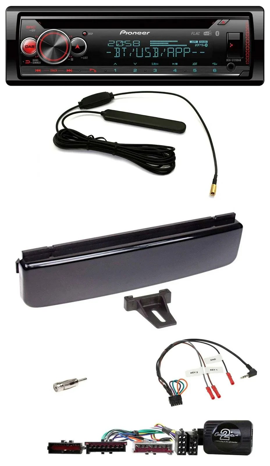 Pioneer USB DAB Lenkrad Bluetooth CD Autoradio für Ford Mondeo Focus piano-schwa