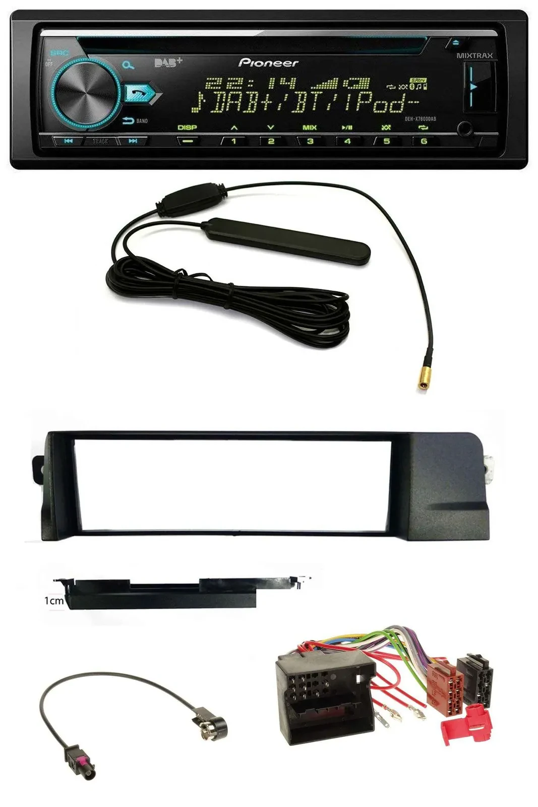 Автомагнитола Pioneer CD/MP3, USB, AUX, DAB для BMW 3 серии E46 (Quadlock)