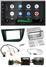 Kenwood DAB Bluetooth USB Lenkrad 2DIN Autoradio für Seat Leon 2005-2009 schwarz