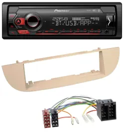 Автомагнитола Pioneer MP3 USB DAB Bluetooth для Fiat 500 (с 2007), перламутрово-серый/бежевый
