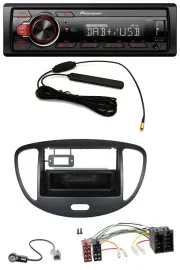 Pioneer MP3 DAB 1DIN AUX USB Autoradio für Hyundai i10 (2008-2013) schwarz